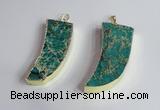 NGP2443 18*40mm - 20*50mm horn sea sediment jasper pendants