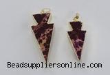 NGP2448 18*38mm - 22*45mm arrowhead sea sediment jasper pendants