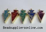 NGP2453 18*38mm - 22*45mm arrowhead sea sediment jasper pendants