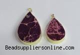 NGP2455 20*30mm - 30*35mm flat teardrop sea sediment jasper pendants