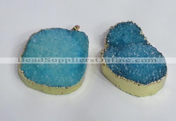 NGP2473 45*55mm - 50*65mm freeform druzy agate pendants wholesale