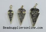 NGP2485 15*30mm - 22*40mm arrowhead ammonite gemstone pendants