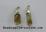 NGP2487 12*30mm - 10*40mm faceted nuggets lemon quartz pendants