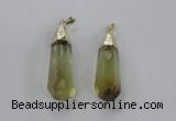 NGP2488 12*45mm - 15*50mm faceted nuggets lemon quartz pendants