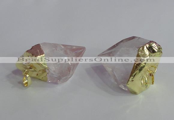 NGP2503 20*35mm - 25*35mm faceted nuggets white crystal pendants