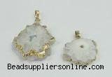 NGP2505 18*25mm - 30*40mm freeform druzy agate pendants