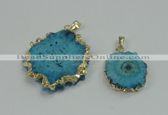 NGP2510 18*25mm - 30*40mm freeform druzy agate pendants