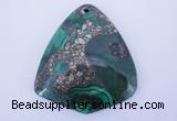 NGP252 40*50mm fashion malachite & pyrite gemstone pendants