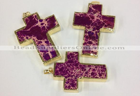 NGP2533 30*45mm - 40*50mm cross sea sediment jasper pendants