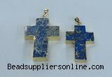 NGP2536 30*40mm - 40*50mm cross sea sediment jasper pendants