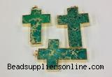 NGP2537 30*45mm - 40*50mm cross sea sediment jasper pendants