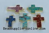 NGP2538 30*40mm - 40*50mm cross sea sediment jasper pendants