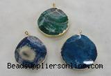 NGP2548 48*50mm - 55*55mm freeform agate gemstone pendants