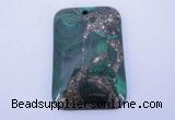 NGP256 31*47mm fashion malachite & pyrite gemstone pendants