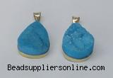 NGP2565 22*30mm teardrop druzy agate gemstone pendants