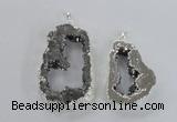 NGP2574 35*45mm - 40*55mm freeform plated druzy agate pendants