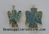 NGP2591 25*35mm - 38*48mm angel sea sediment jasper pendants