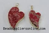 NGP2598 25*35mm - 35*45mm heart sea sediment jasper pendants