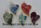 NGP2602 25*35mm - 35*45mm heart sea sediment jasper pendants