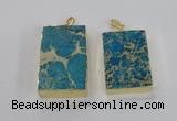 NGP2616 20*40mm - 25*45mm rectangle sea sediment jasper pendants