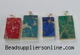 NGP2619 20*40mm - 25*45mm rectangle sea sediment jasper pendants