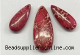 NGP262 15*30mm - 20*50mm flat teardrop sea sediment jasper pendants set