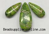 NGP264 15*30mm - 20*50mm flat teardrop sea sediment jasper pendants set