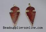 NGP2648 25*48mm - 28*54mm arrowhead agate pendants wholesale