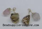 NGP2681 18*25mm - 20*25mm nuggets mixed quartz pendants wholesale