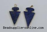 NGP2690 25*40mm - 30*55mm arrowhead lapis lazuli pendants