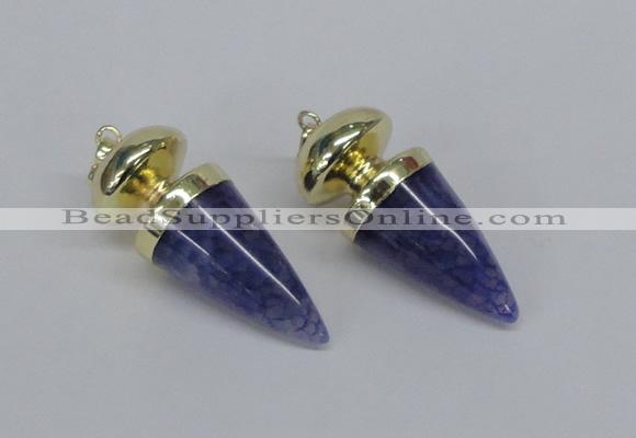 NGP2739 20*45mm - 20*50mm cone agate gemstone pendants wholesale