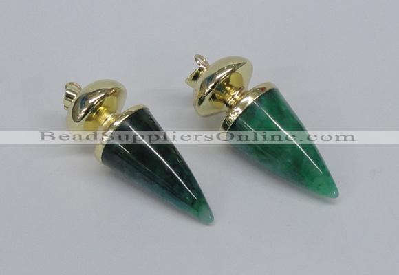 NGP2742 20*45mm - 20*50mm cone agate gemstone pendants wholesale