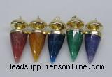 NGP2744 20*45mm - 20*50mm cone agate gemstone pendants wholesale