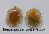 NGP2755 50*60mm oval agate gemstone pendants wholesale