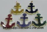 NGP2789 40*50mm anchor agate gemstone pendants wholesale