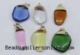 NGP2800 15*30mm - 25*35mm freeform crystal glass pendants wholesale