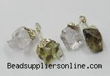 NGP2808 18*25mm - 20*25mm nuggets mixed quartz pendants wholesale