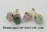 NGP2812 18*25mm - 20*25mm nuggets mixed quartz pendants wholesale