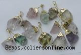 NGP2814 18*25mm - 20*25mm nuggets mixed quartz pendants wholesale