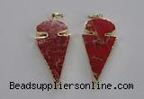 NGP2820 25*50mm - 27*55mm arrowhead sea sediment jasper pendants