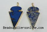 NGP2823 25*50mm - 27*55mm arrowhead sea sediment jasper pendants