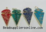 NGP2824 25*50mm - 27*55mm arrowhead sea sediment jasper pendants