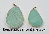 NGP2837 30*40mm - 40*50mm freeform amazonite gemstone pendants