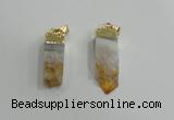 NGP2839 8*25mm - 12*40mm sticks druzy citrine gemstone pendants