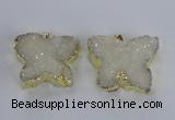 NGP2870 40*50mm - 45*55mm butterfly druzy agate pendants wholesale