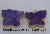 NGP2872 40*50mm - 45*55mm butterfly druzy agate pendants wholesale