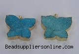 NGP2874 40*50mm - 45*55mm butterfly druzy agate pendants wholesale