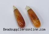 NGP2921 16*58mm - 18*60mm teardrop agate gemstone pendants