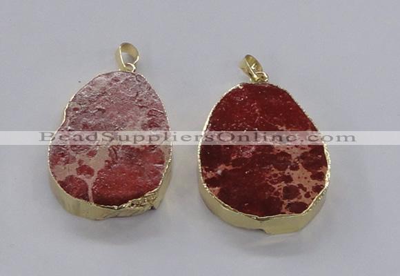 NGP2942 25*35mm – 35*45mm freeform sea sediment jasper pendants