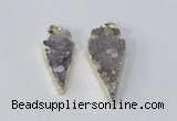 NGP2954 15*35mm - 20*45mm arrowhead druzy agate pendants wholesale